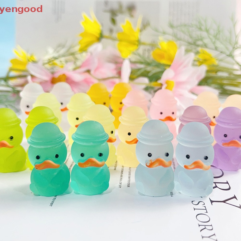 Bộ 5 Vịt Đồ Chơi Mini Bằng Nhựa Phát Sáng Trong Bóng Tối Trang Trí Nhà Búp Bê