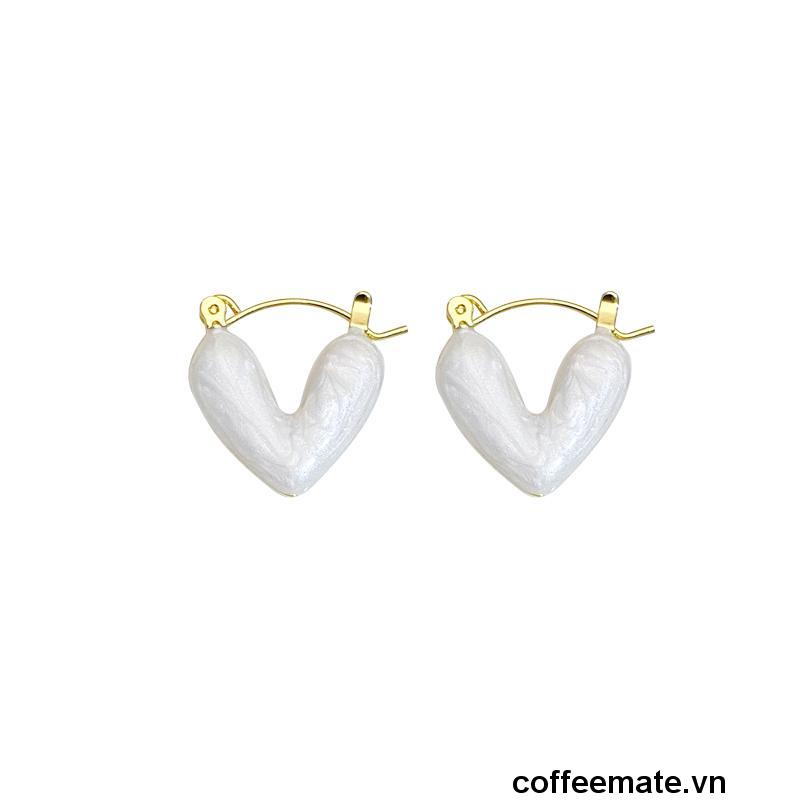 ⚡Bông Tai Nữ Hình Trái Tim Màu Trắng Thời Trang