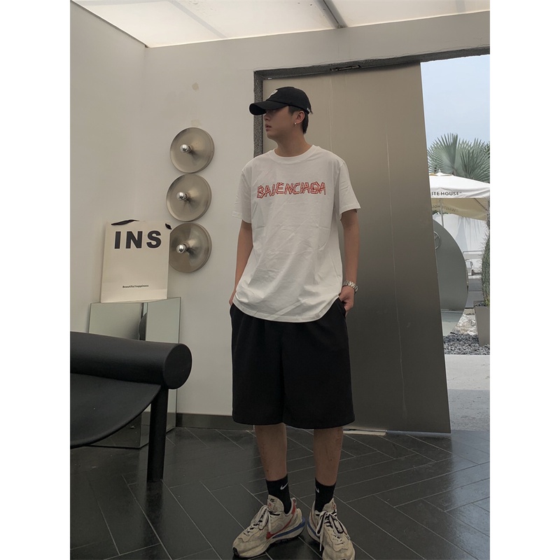 Áo Thun Unisex Tay Ngắn In Chữ Ba-Llen8Uia Xsu-me88- Thời Trang Đường Phố 2023 F-a-ll