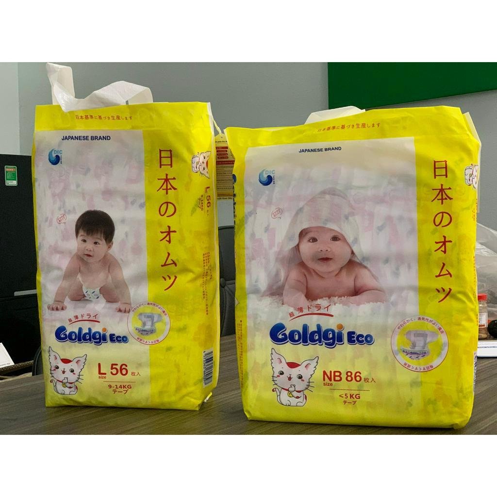 Bỉm Nhật Goldgi Eco Dán/ Quần Đủ Size NB86/S76/M DÁN 66/M54/L48/XL44/XXL32