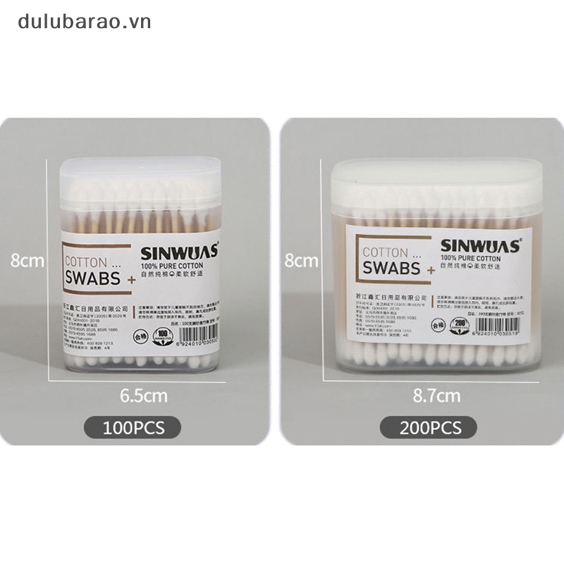 Dul 100/200pcs dùng một lần nhà kép đầu tai làm sạch trang điểm Bông Swabs Chồi Ao