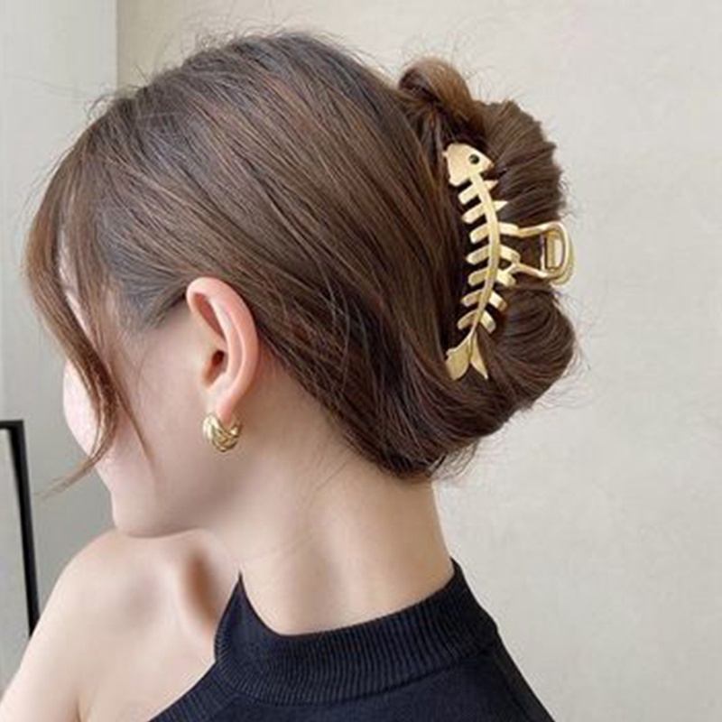 Kẹp Tóc Càng Cua Chất Liệu Acrylic Màu Trắng Đen Phong Cách Hàn Quốc Cho Nữ