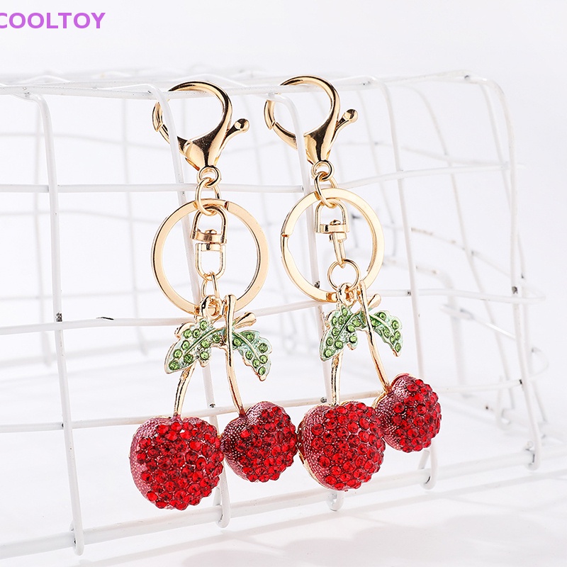 Móc Khóa Hình Quả Cherry Đính Đá Dễ Thương