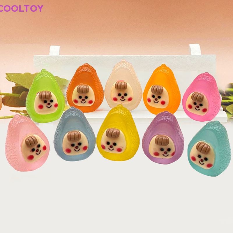 Cooltoy Set 2 Quả Bơ Mini Dạ Quang Phát Sáng Trang Trí Tiểu Cảnh Nhà Búp Bê