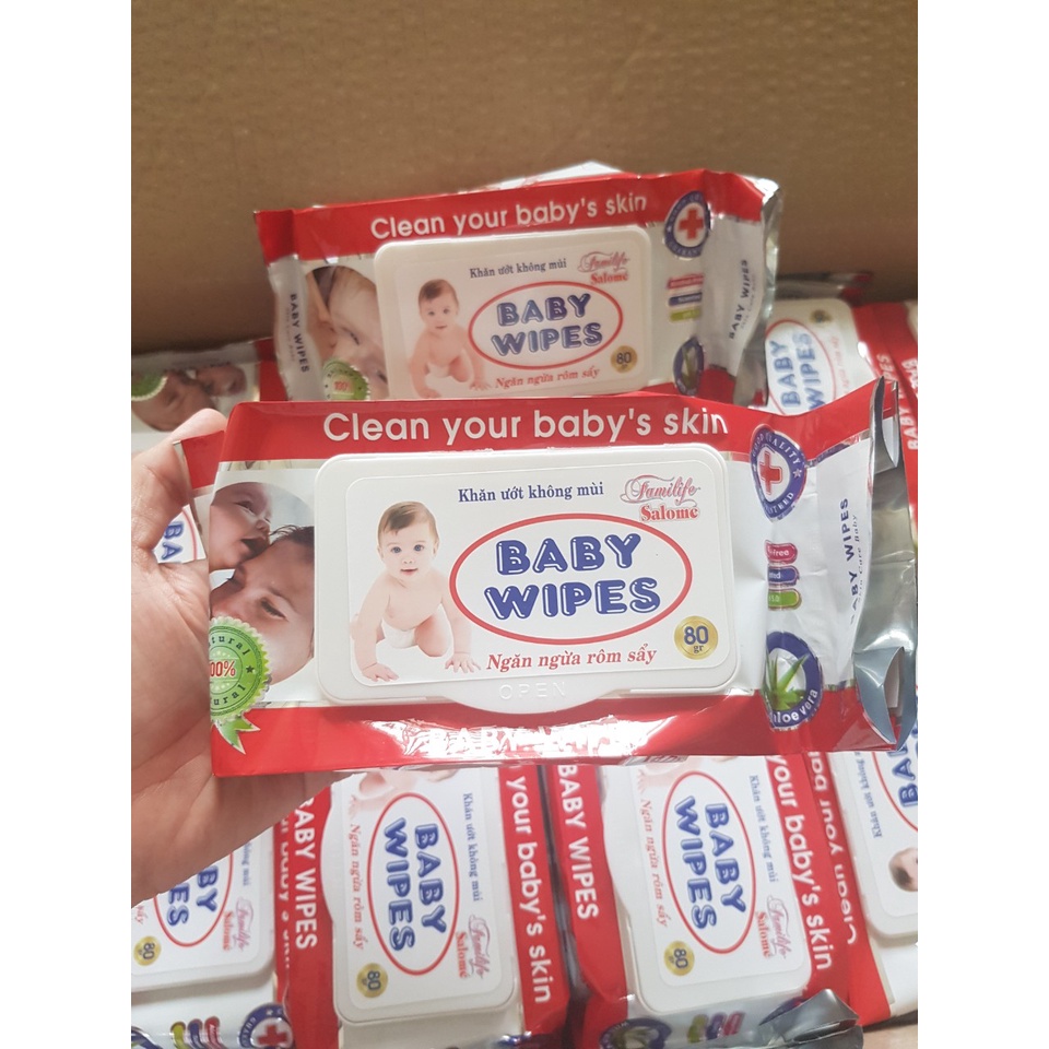 Khăn Ướt Baby Whipes 80g Không Mùi