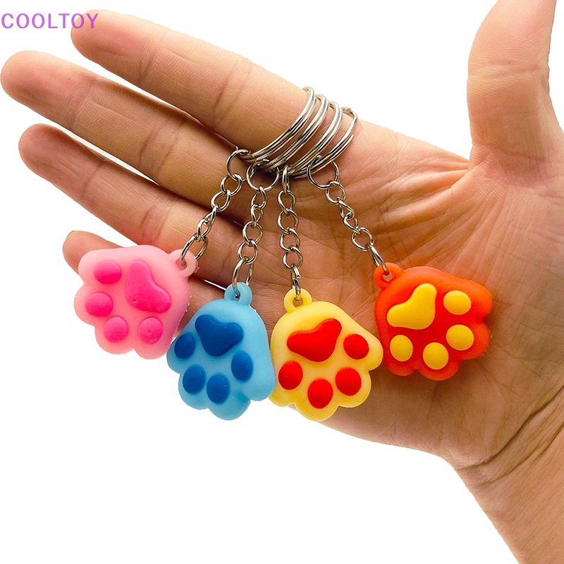 Móc Khóa Silicon Hình Chân Mèo Hoạt Hình Dễ Thương