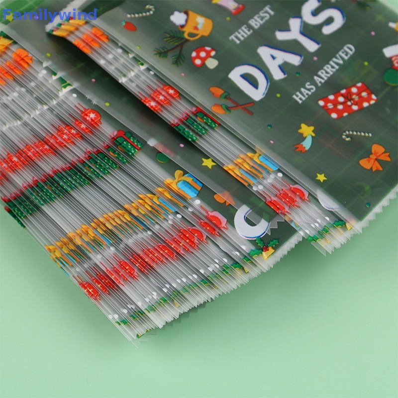 Set 100 Túi Trong Suốt Đựng Bánh Kẹo Họa Tiết Hoạt Hình Giáng Sinh