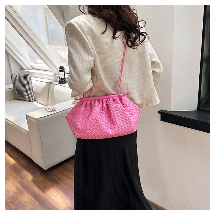 Túi Đeo Chéo Vai Hình Đám Mây Đan Màu Trơn Thời Trang 2023 Dành Cho Nữ