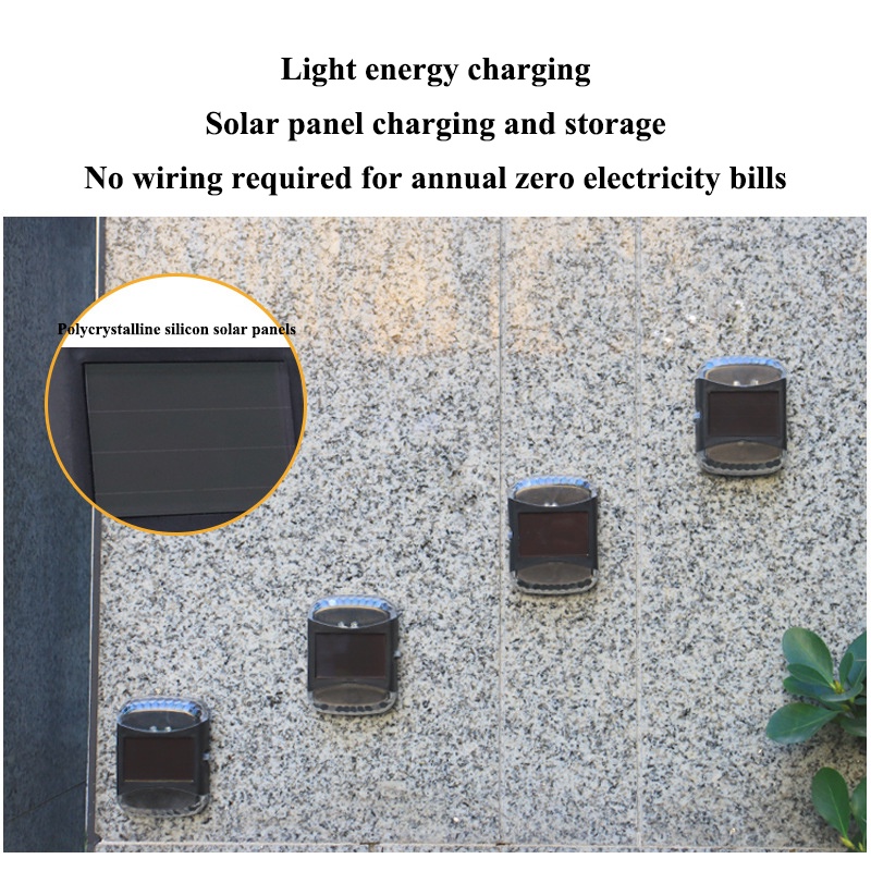 COFAZ Đèn Led 4 Bóng Gắn Tường Trang Trí Chống Nước Dùng Năng Lượng Mặt Trời