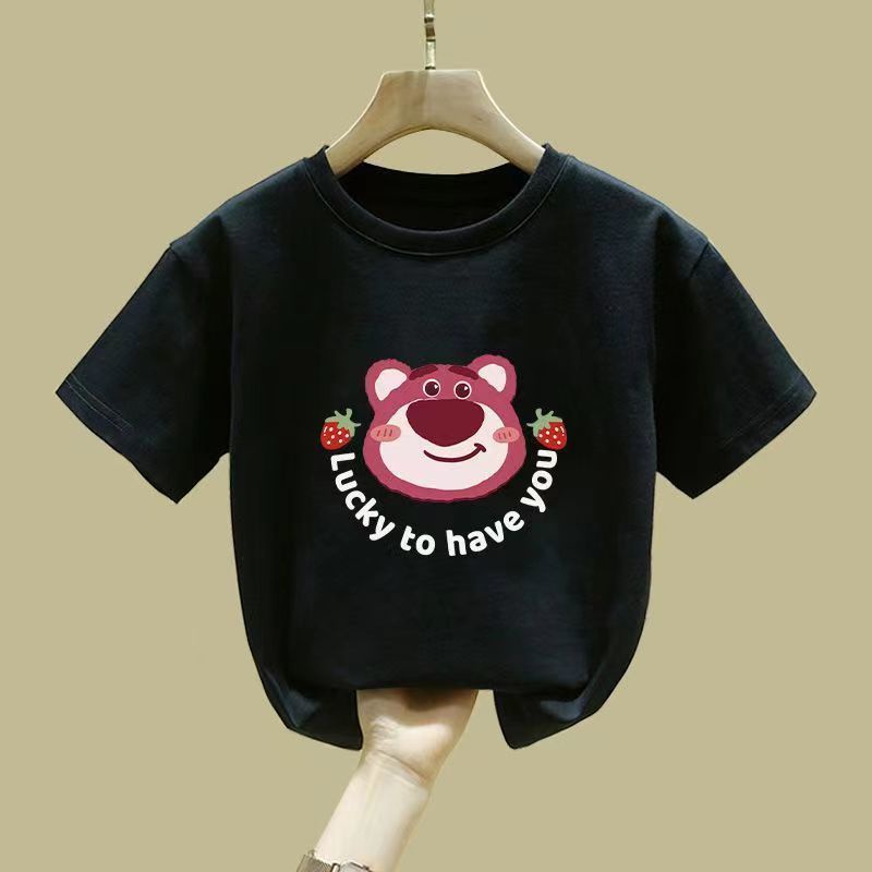 Áo Thun Cotton Mùa Hè Tay Lửng Màu Hồng Mới Cho Bé Gái