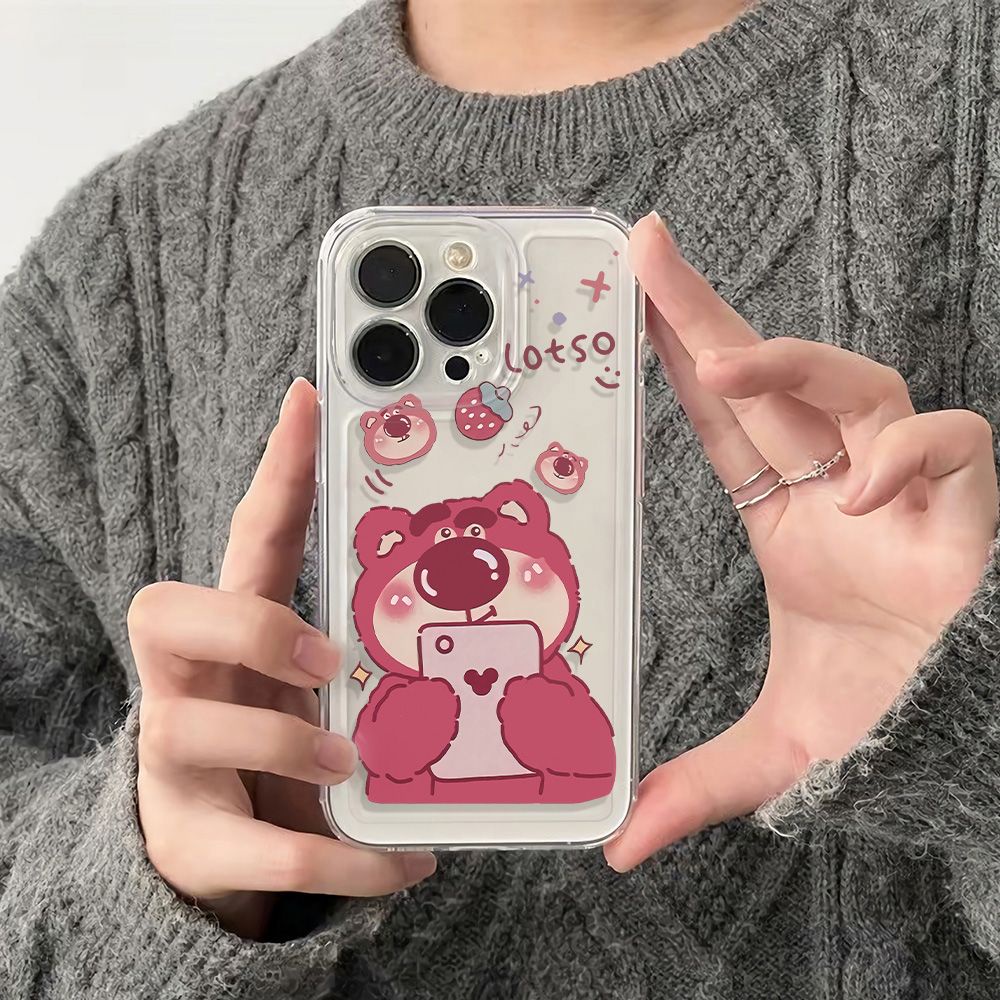 ✅Ốp Điện Thoại Dẻo Họa Tiết Gấu &amp; Dâu Tây Dễ Thương Chống Sốc Cho iPhone12 Plus6In 78 14promax 1113