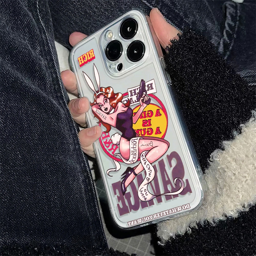 ✅Ốp Điện Thoại Mềm Cho Iphone117813Ốp Điện Thoại In Hình Cô Gái Thỏ 6In Phong Cách Cổ Điển Hhf2214Pro 6In Cho iPhone1214pro