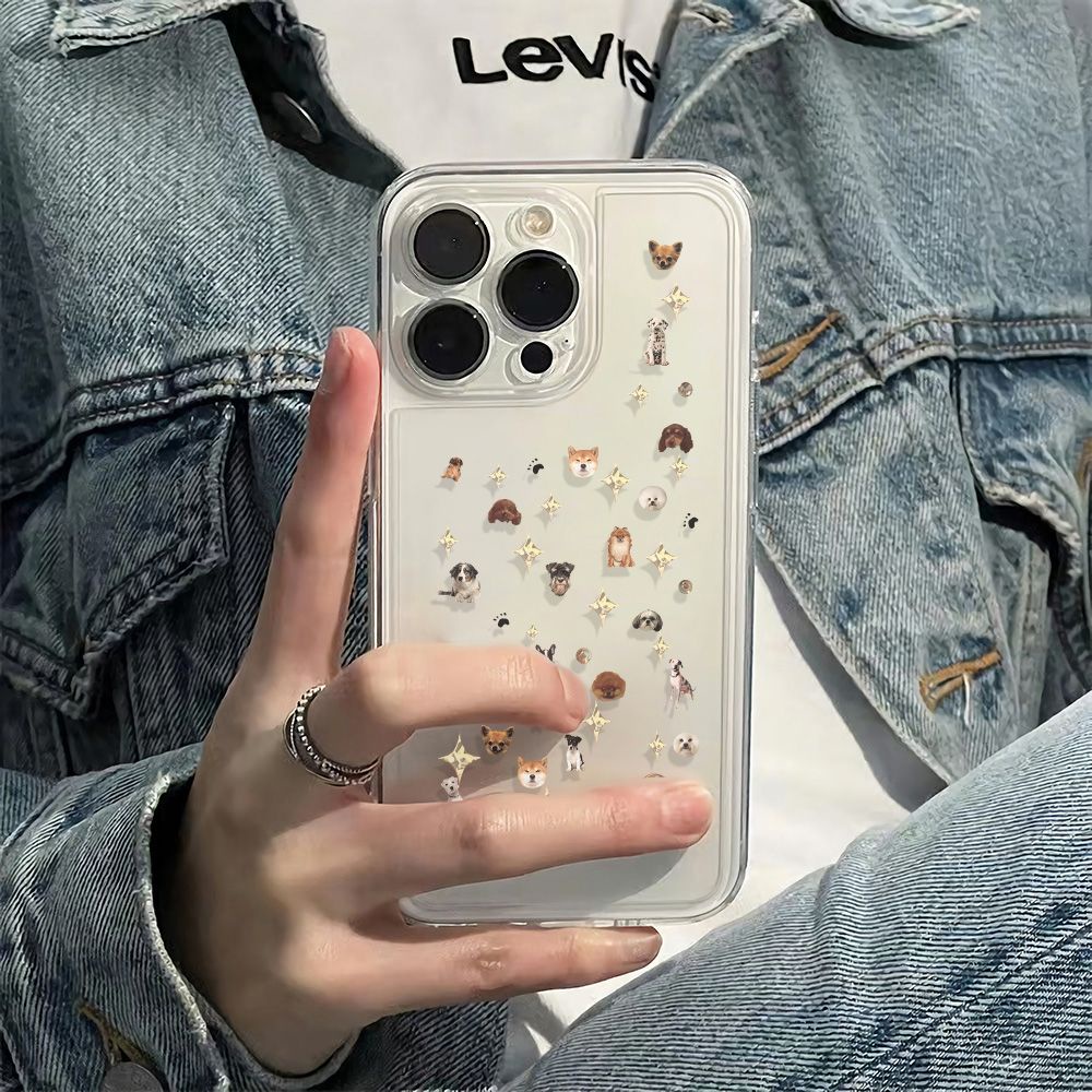 ✅Ốp Điện Thoại Mềm Chống Sốc In Hình Cún Cưng Cho Iphone 11 13 6In 14Pro Plus 12 Max 78