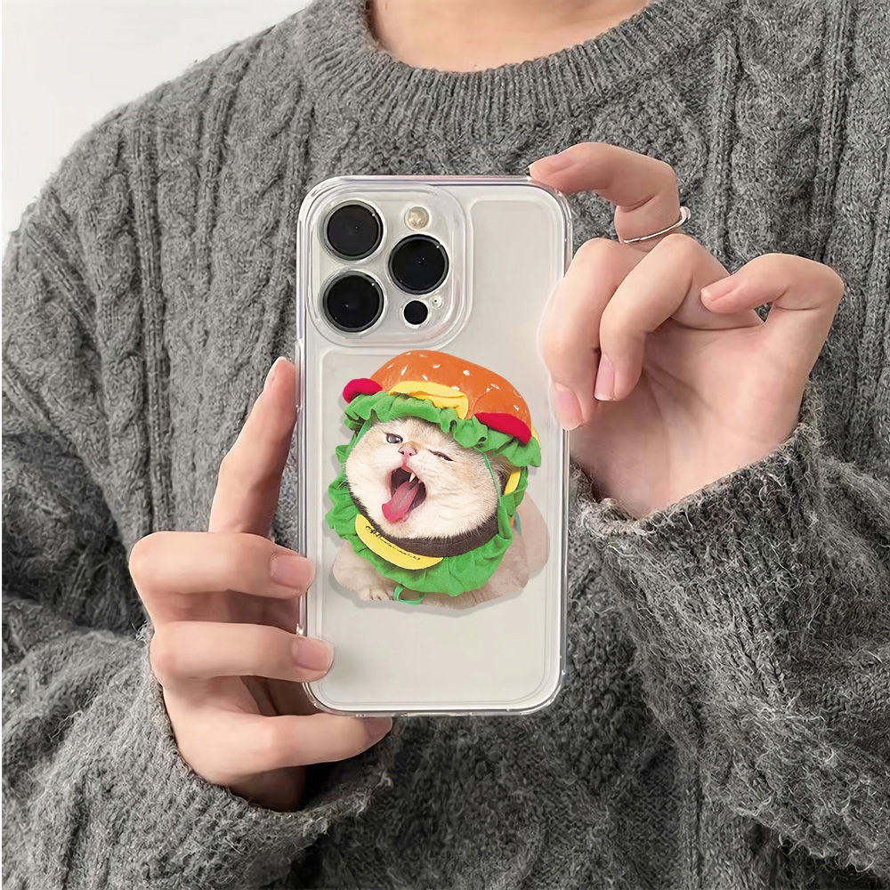 ✅Ốp Điện Thoại Dẻo Họa Tiết Chú Mèo Dễ Thương Cho iPhone1214pro 1214Pro Max111378Ốp Điện Thoại Chống Sốc Đơn Giản Cho Burger 6In DHK9 DHK9 6In