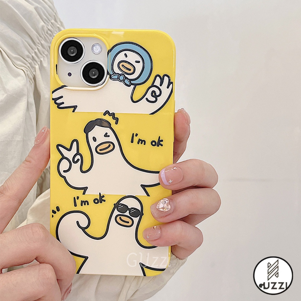 Ốp Điện Thoại TPU Hình Vịt Vàng Cho Iphone 11 14 12 13 Pro Max 7Plus 8Plus XR XS