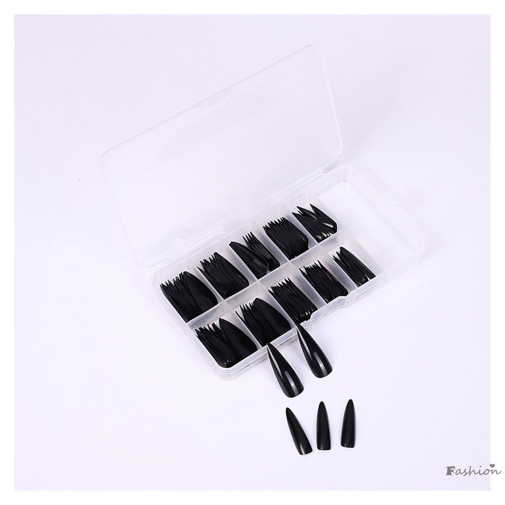 Set 100 Móng Tay Giả Màu Sắc Trơn Chống Lem Trang Trí Móng Nghệ Thuật