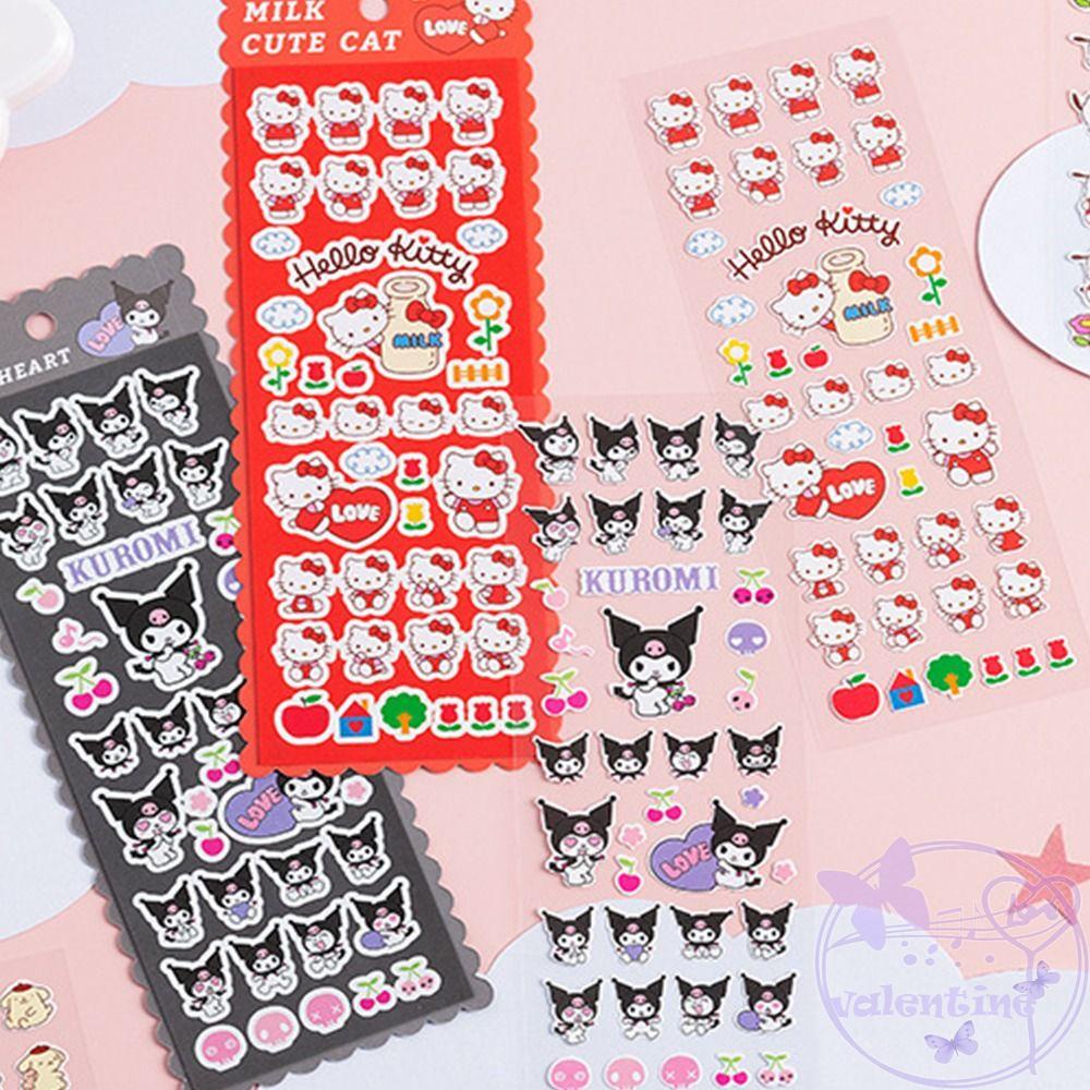 Miếng Dán Trang Trí Sổ Tay DIY Họa Tiết Hoạt Hình Melody Kuromi Cinnamoroll