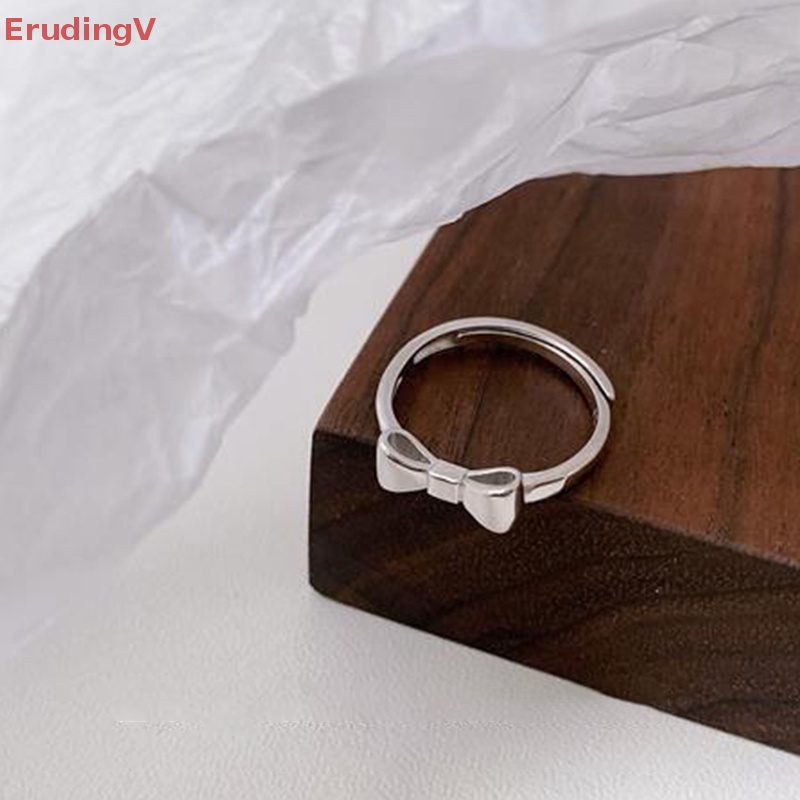 [ErudingV] Nhẫn Bạc Họa Tiết Nơ Đơn Giản Cá Tính Thời Trang Retro Cao Cấp Có Thể Điều Chỉnh Được Dành Cho Nữ [Mới]