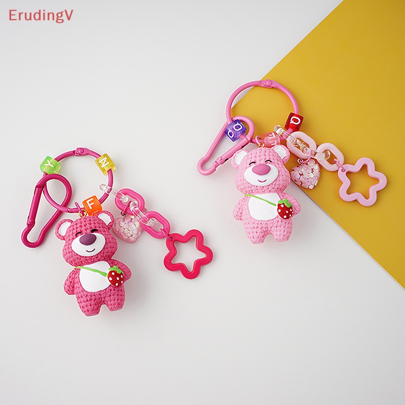 [ErudingV] Móc Chìa Khóa / Túi Xách Hình Gấu / Dâu Tây Hoạt Hình Đáng Yêu Dành Cho Bạn Gái