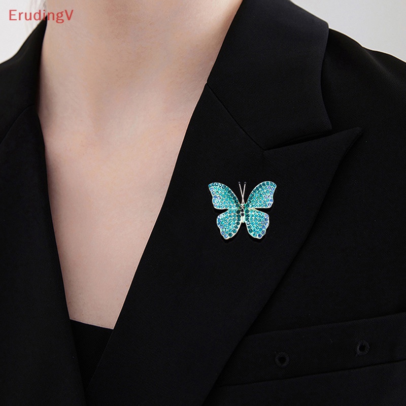 [ErudingV] Ghim Cài Áo Hình Bướm Đính Đá Pha Lê Cổ Điển Cho Nữ [Mới]