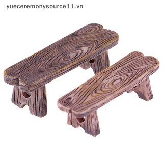 Set 2 băng ghế gỗ mini trang trí nhà búp bê diy