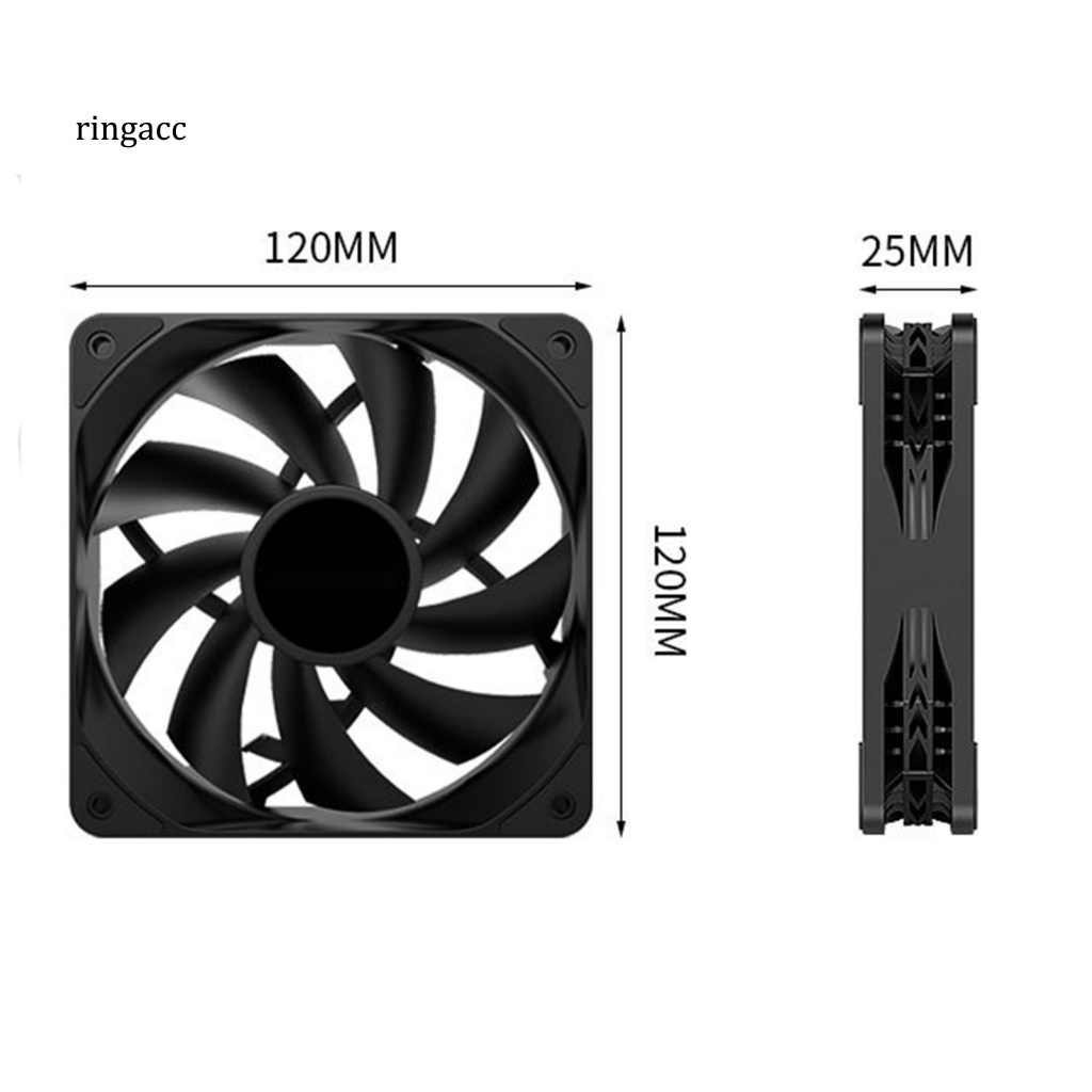 Quạt Tản Nhiệt 12cm PWM 4Pin 1800RPM 9 Cánh Ít Tiếng Ồn Tiện Dụng Cho Máy Tính Văn Phòng