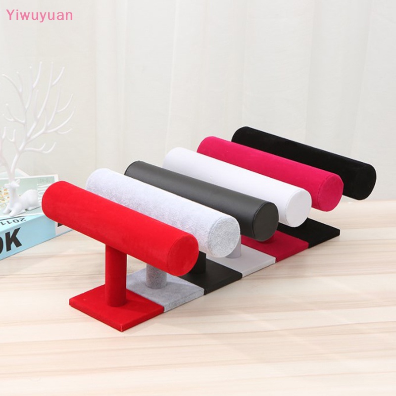 < Yiwuyuan > Giá Đỡ Trưng Bày Trang Sức / Đồng Hồ / Vòng Tay Chữ T Chất Liệu Nhung Cao Cấp Mới