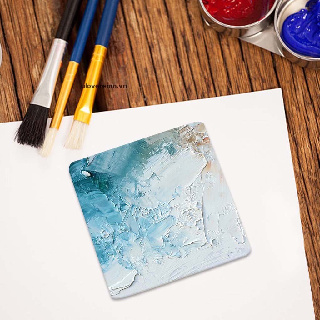 Bộ 24 Đế Lót Ly Gỗ Hình Vuông 3.9 Inch Kèm 100 Lát Gỗ Tự Dính Không Trơn Dùng Chạm Khắc Thủ Công DIY