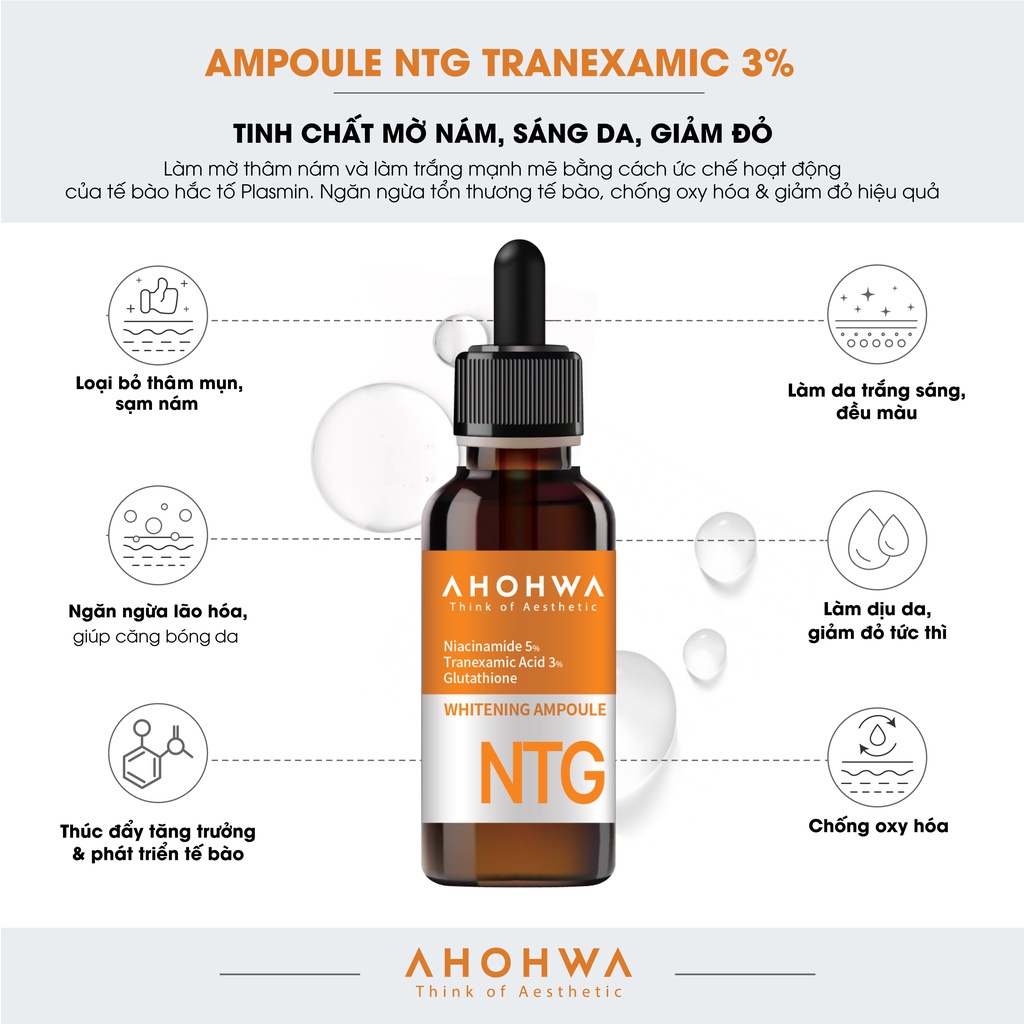 Tinh chất dưỡng trắng, mờ thâm nám serrum Ahohaw NTG Whitening Ampoule Ahohwa