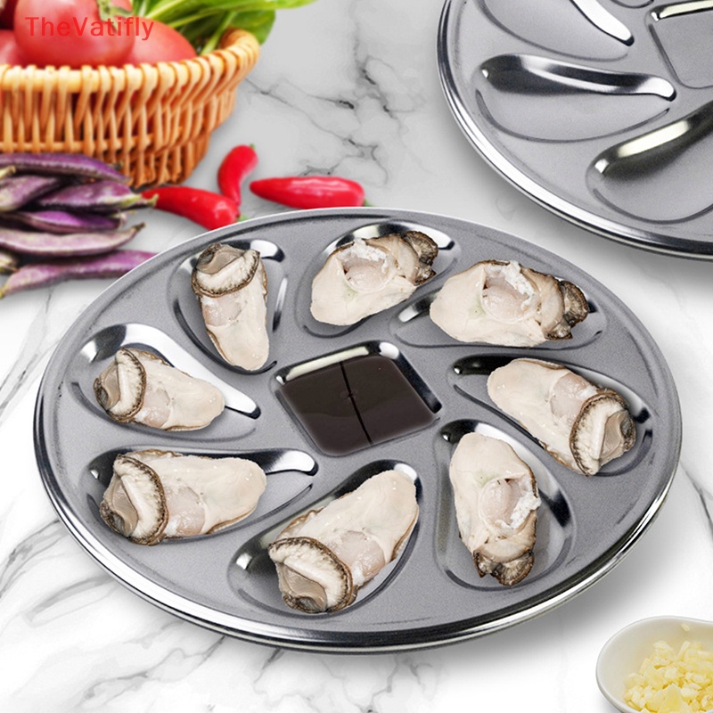 Đĩa Đựng Thức Ăn Bằng Thép Không Gỉ 8 Ngăn Tiện Dụng