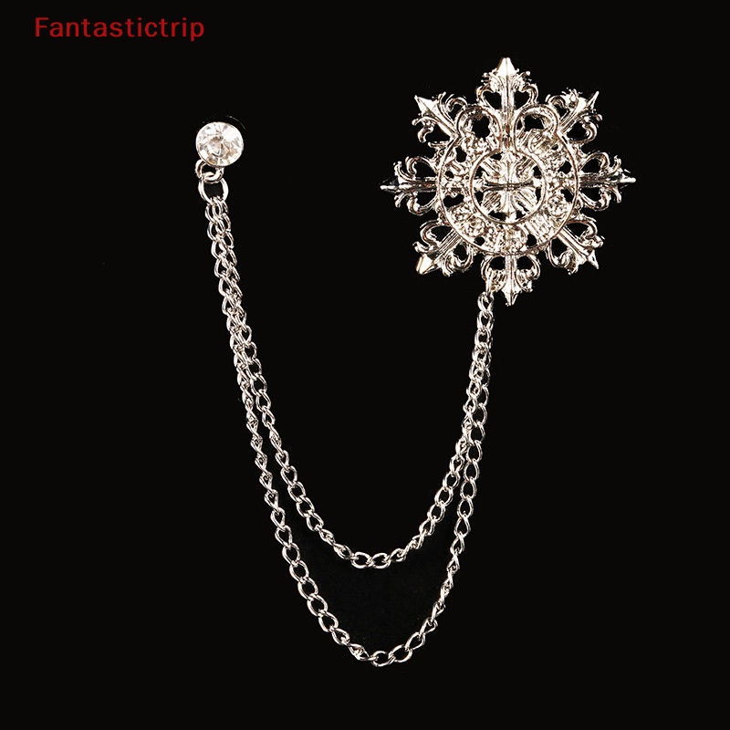 Ghim Cài Áo Hình Vương Miện Đính Pha Lê Tua Rua Thời Trang Cho Nam Nữ