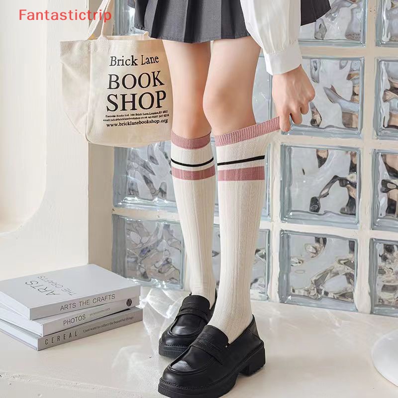[Fantastictrip] Vớ Dài Qua Gối Mỏng Kẻ Sọc Nhiều Màu Sắc Ngọt Ngào Thoáng Khí Thoải Mái Mùa Hè Cho Nữ Sinh / Tiệc Tùng / Trường Học