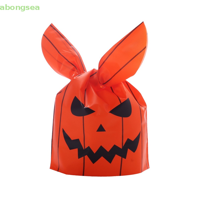 50 Túi Nhựa Đựng Kẹo, Bánh Quy Hình Tai Thỏ Dùng Cho Tiệc Halloween