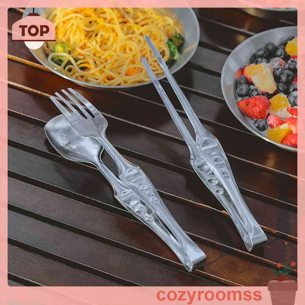 Bộ Muỗng Đũa Nĩa Bằng Thép Không Gỉ Tiện Dụng Khi Đi Cắm Trại