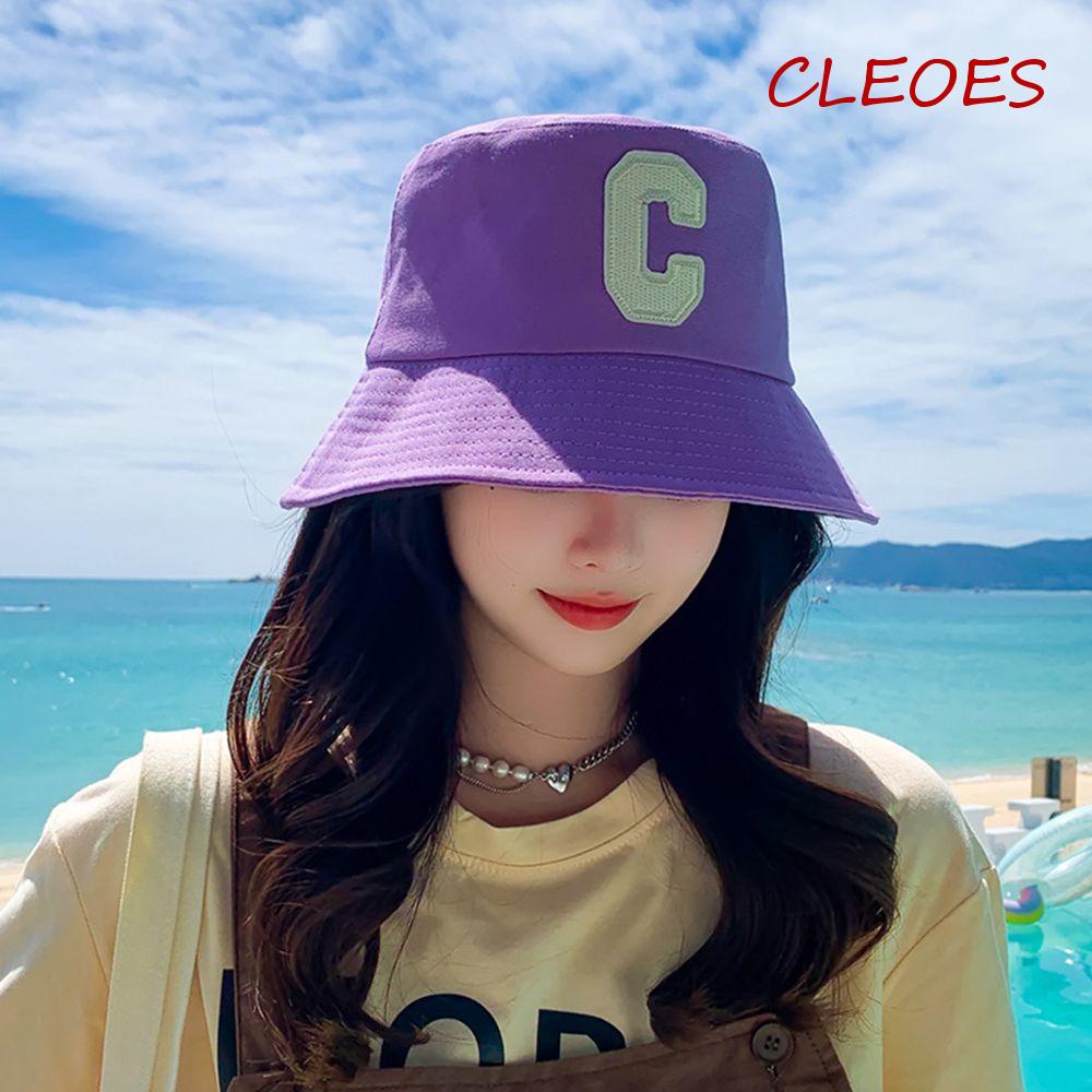 Nón Tai Bèo Che Nắng Bằng Cotton Màu Trơn In Chữ CLEOES C Phong Cách Hàn Quốc Thời Trang Mùa Hè