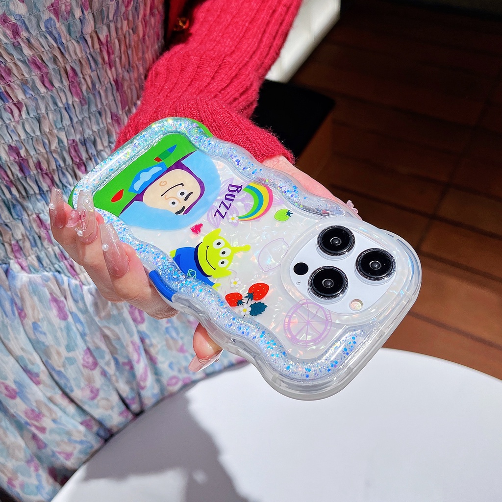 Ốp Điện Thoại TPU Mềm Trong Suốt Phối Kim Tuyến Nước Hình Buzz Lightyear Cho iPhone 12 13 14 Pro Max