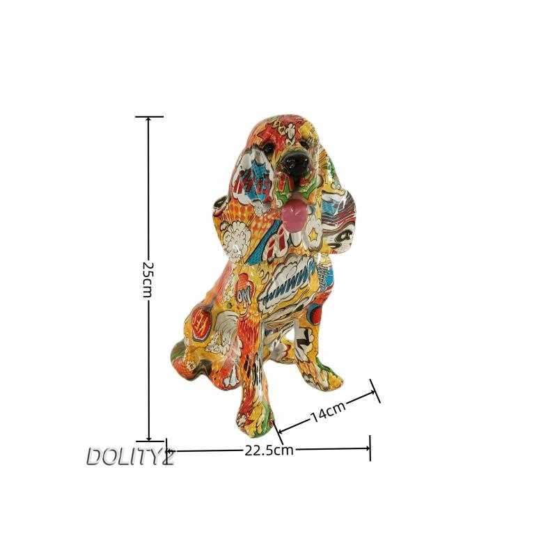 Mô Hình Tượng Cún Graffiti Nhiều Màu Sắc Trang Trí Nhà Cửa [Dolity2]