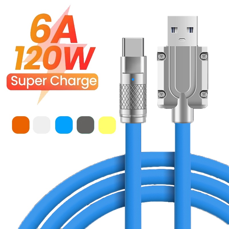 Dây Cáp Sạc Nhanh / Truyền Dữ Liệu Giao Diện Type-C Bằng Hợp Kim Nhôm Và Silicone 120W 6A Cho Xiaomi