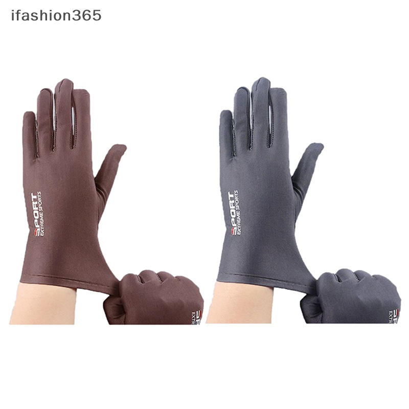 Găng Tay Lái Xe Chống Nắng Bằng Lụa Lạnh Thời Trang Mùa Hè Cho Nam ifashion365