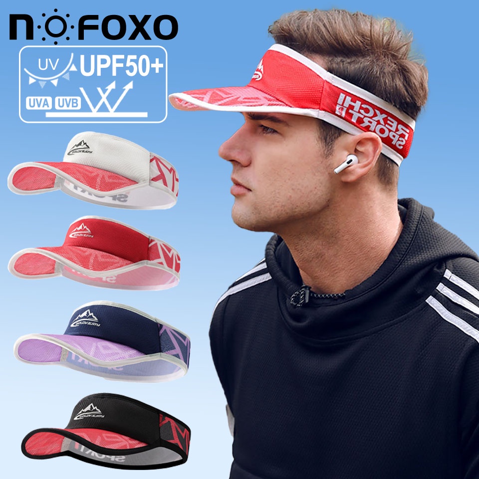 Mũ NOFOXO chống nắng UPF50+ hở chóp thấm hút mồ hôi thoáng khí khô nhanh thời trang mùa hè unisex cho hoạt động thể thao