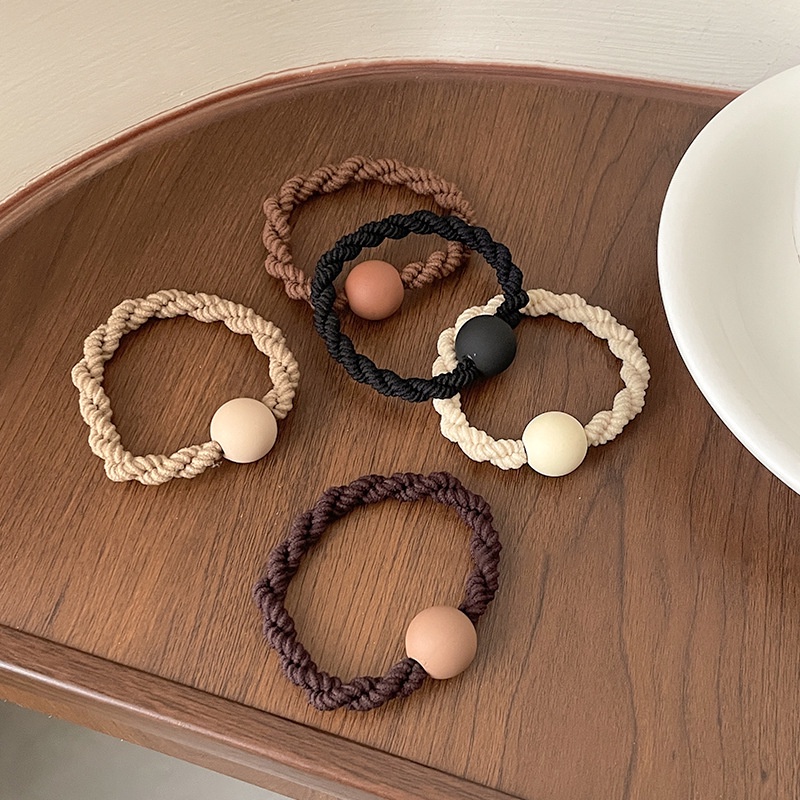 Dây Buộc Tóc Cao Su Co Giãn Màu Cà Phê Mờ Thời Trang Mùa Hè Mới Cho Nữ