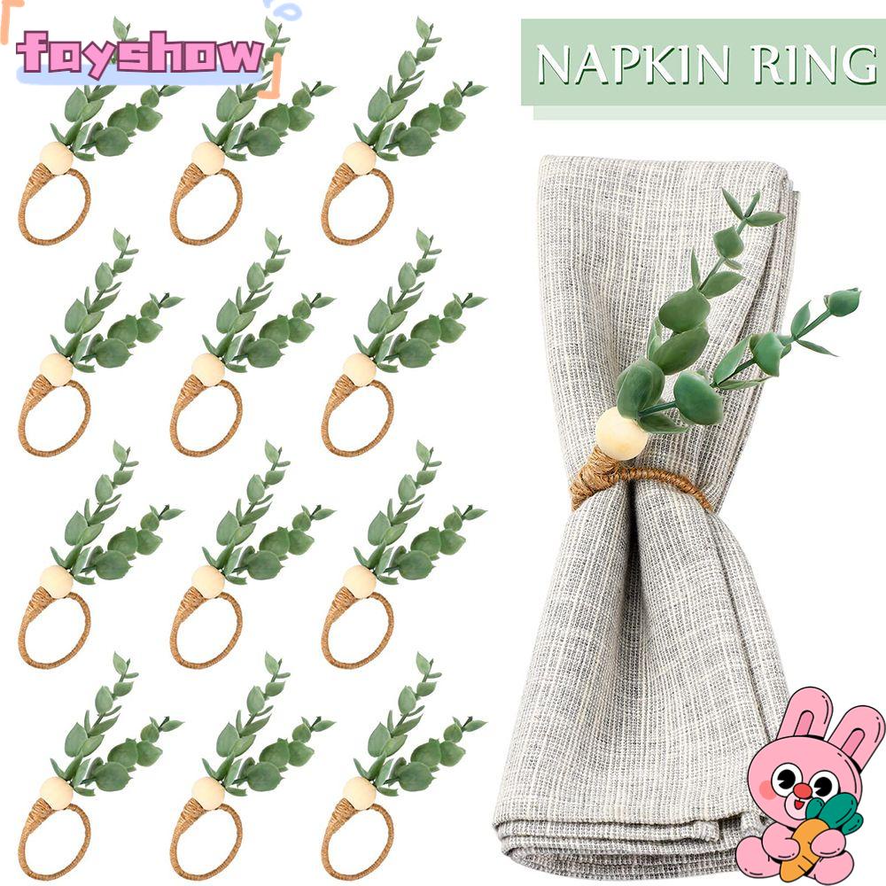 1 Vòng Khóa Khăn Ăn Bằng Giấy Bạch Đàn Nhân Tạo Trang Trí Nhà Cửa / Tiệc Cưới