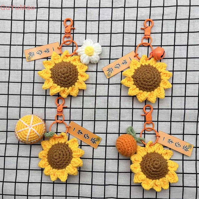 [cxGUYU] Móc Chìa Khóa Dệt Kim Hình Hoa Hướng Dương Móc Túi Xách PRTA