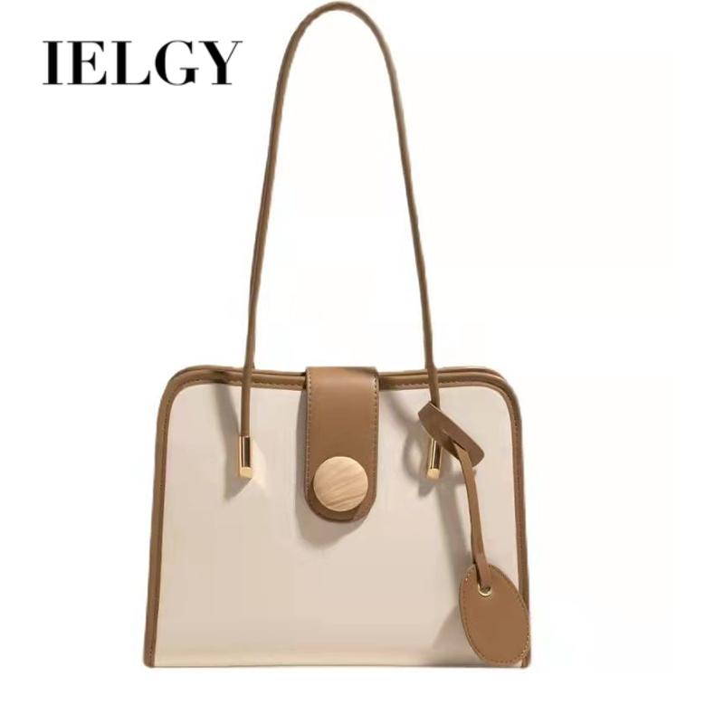 Ielgy Túi Xách tote Cỡ Lớn Kết Cấu Nút Gỗ Chất Lượng Cao Cho Nữ