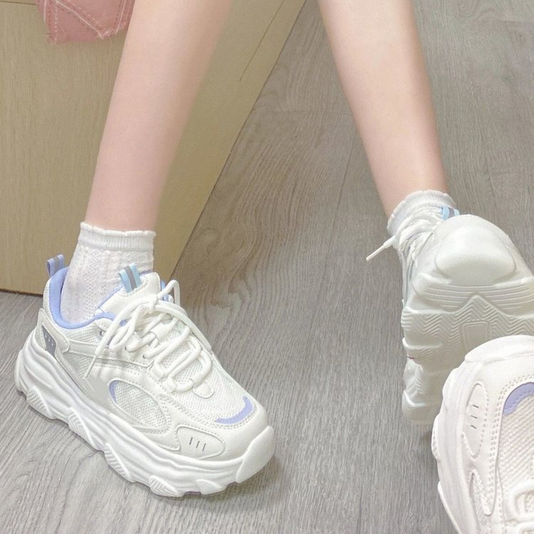 Giày Thể Thao Đế Dày Buộc Dây Màu Sắc Ngọt Ngào Thời Trang Cho Nữ