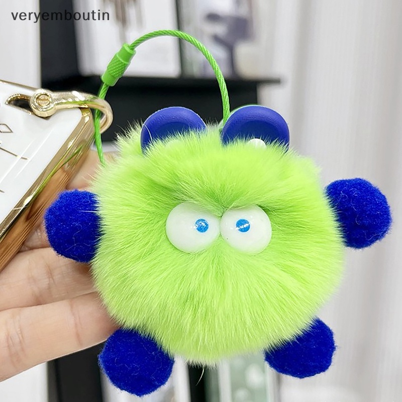 Móc Khóa Banh Lông Thỏ Nhiều Màu Dễ Thương Sáng Tạo