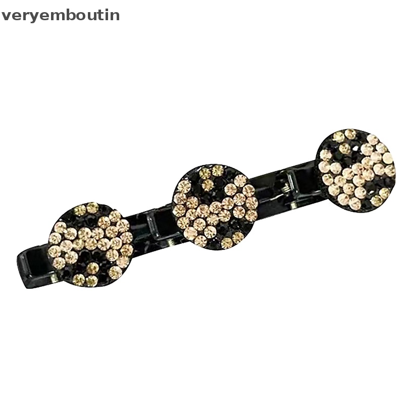 Kẹp Tóc Bện Hình Tròn Màu Đen Kèm 3 Kẹp Tóc Nhỏ Xinh Thời Trang 1 Cái