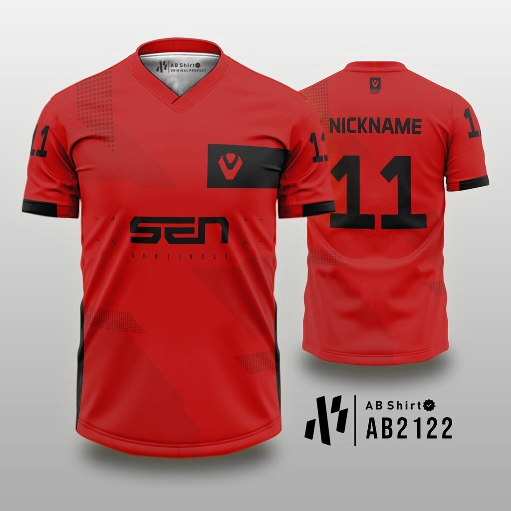 Chất Lượng Cao 2022 - Áo Thun Tùy Chỉnh Tự Do Valorant Esports Sentinel Jersey 2023