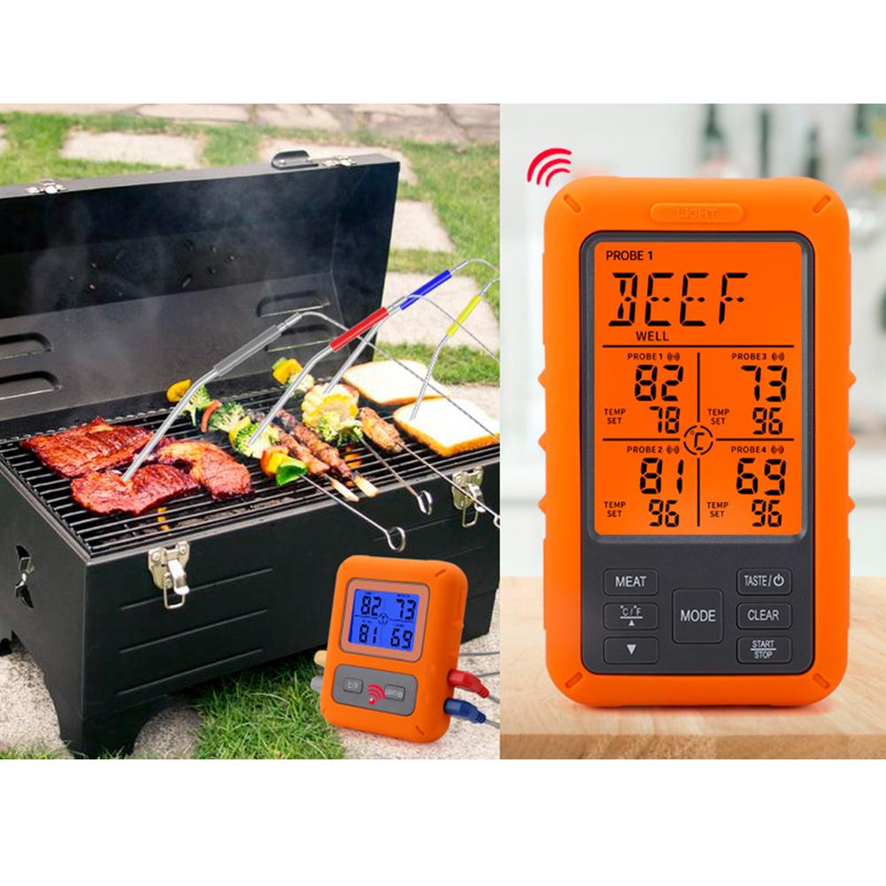 Nhiệt Kế Kỹ Thuật Số Đo Nhiệt Độ Thịt Kèm Chuông Báo Động Tiện Dụng Cho Nướng Thịt Ngoà