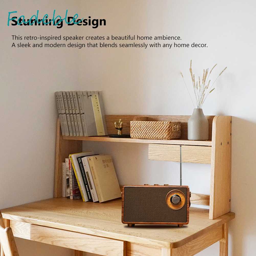 Bộ Loa Radio FM Không Dây Phong Cách Retro Di Động Đa Ứng Dụng